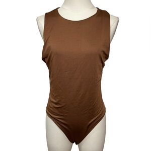 Wearever Sleeveless Bodysuit in Brown Size Large